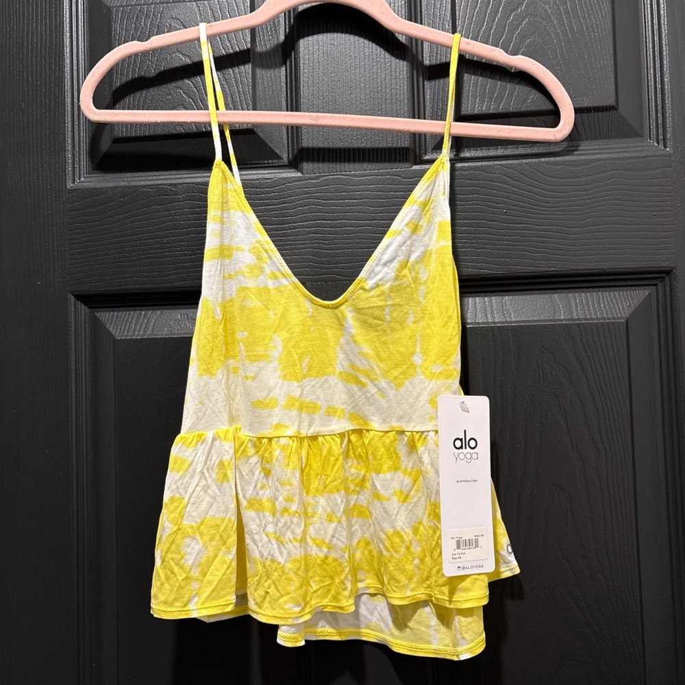 ALO Yoga Yellow and White Camisole